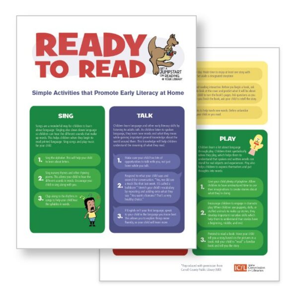 Ready to Read Parent Handout: Simple Activities that Promote Early Literacy - English